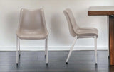 Set of Two Gray And Silver Upholstered Faux Leather Dining Side Chairs - Homeroots - Flyclothing LLC