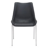 Stich White Faux Leather Side or Dining Chairs Set of 2 Chairs - Homeroots - Flyclothing LLC