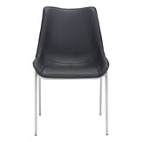 Stich White Faux Leather Side or Dining Chairs Set of 2 Chairs - Homeroots