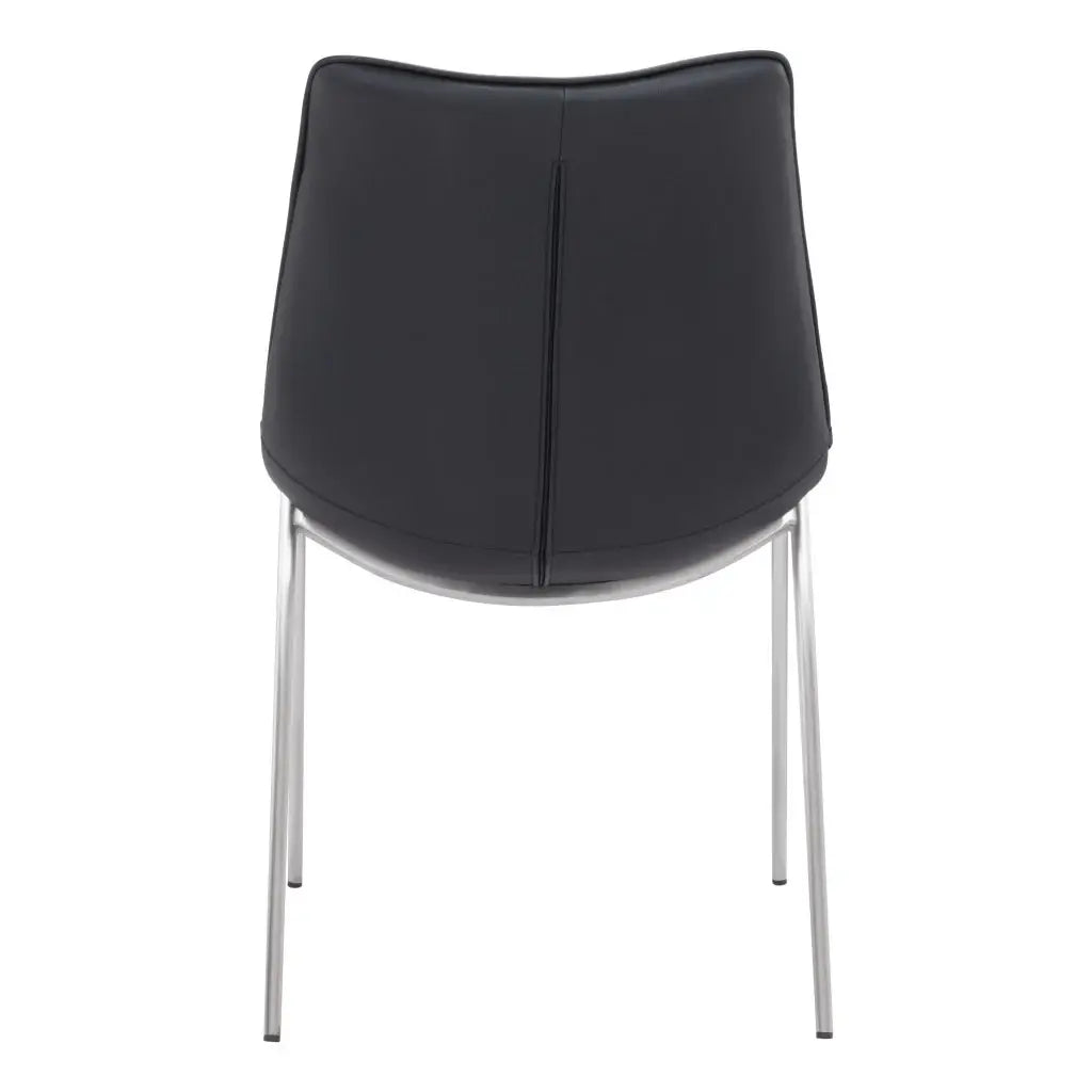 Stich White Faux Leather Side or Dining Chairs Set of 2 Chairs - Homeroots - Flyclothing LLC