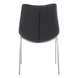 Stich White Faux Leather Side or Dining Chairs Set of 2 Chairs - Homeroots - Flyclothing LLC