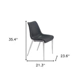 Stich White Faux Leather Side or Dining Chairs Set of 2 Chairs - Homeroots - Flyclothing LLC