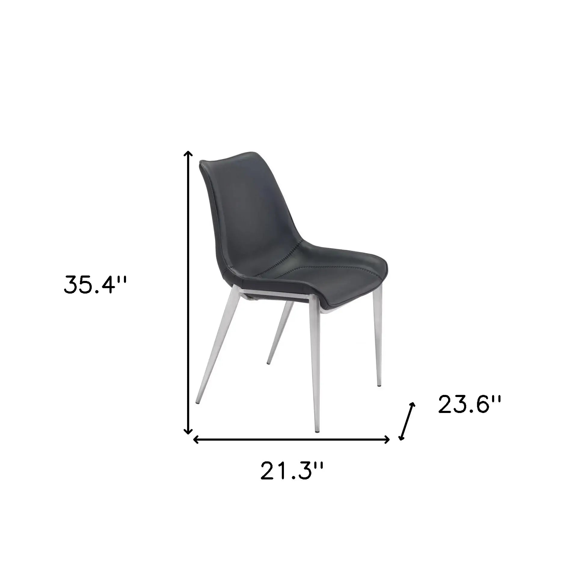 Stich White Faux Leather Side or Dining Chairs Set of 2 Chairs - Homeroots - Flyclothing LLC