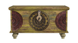 Mesa Carved Wooden Trunk Coffee Table - Homeroots