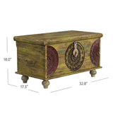 Mesa Carved Wooden Trunk Coffee Table - Homeroots - Flyclothing LLC