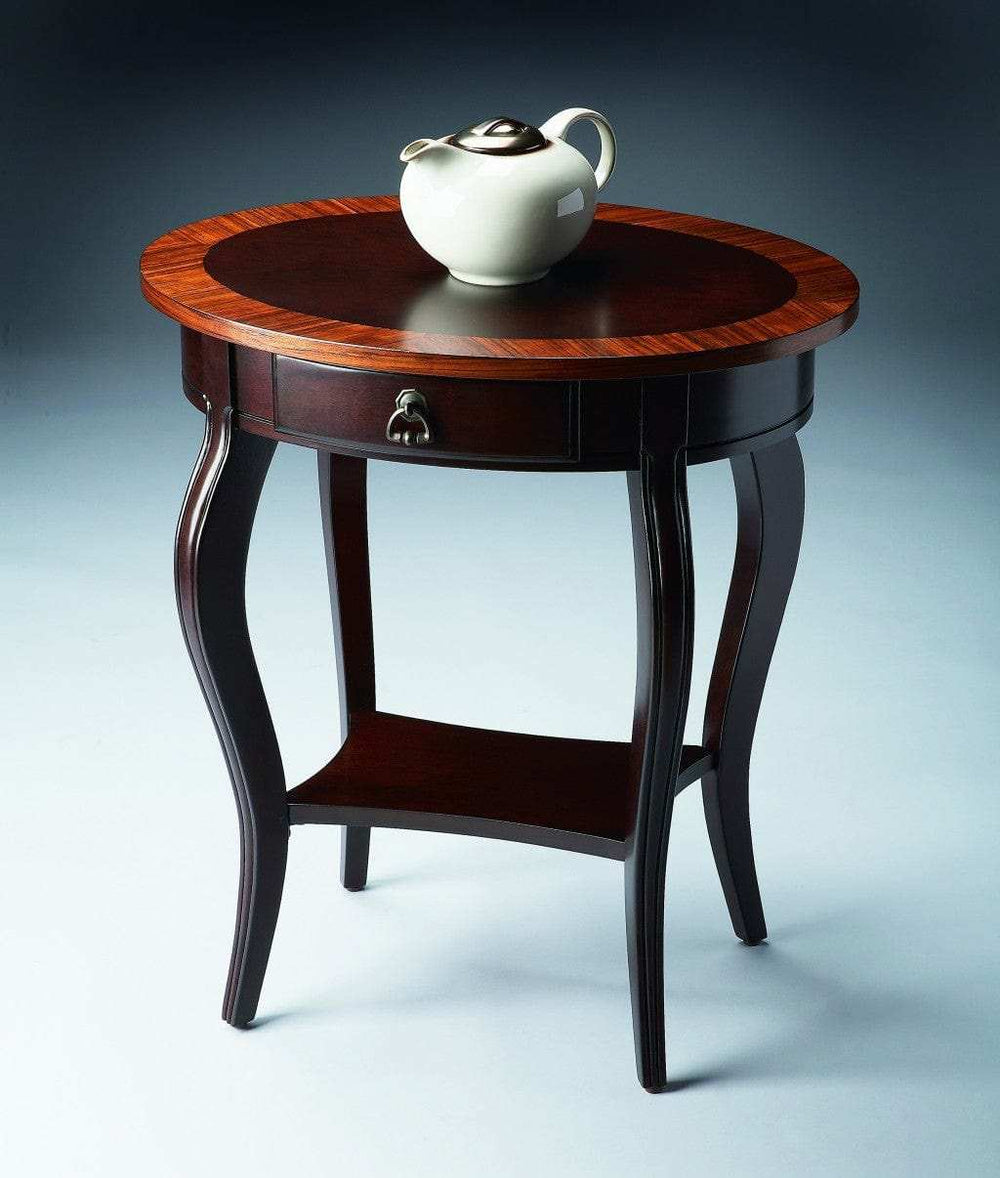 Cherry Nouveau Oval Accent Table - Homeroots - Flyclothing LLC