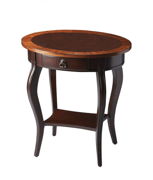 Cherry Nouveau Oval Accent Table - Homeroots