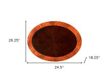 Cherry Nouveau Oval Accent Table - Homeroots - Flyclothing LLC