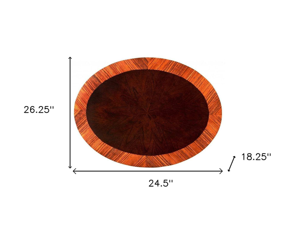 Cherry Nouveau Oval Accent Table - Homeroots - Flyclothing LLC