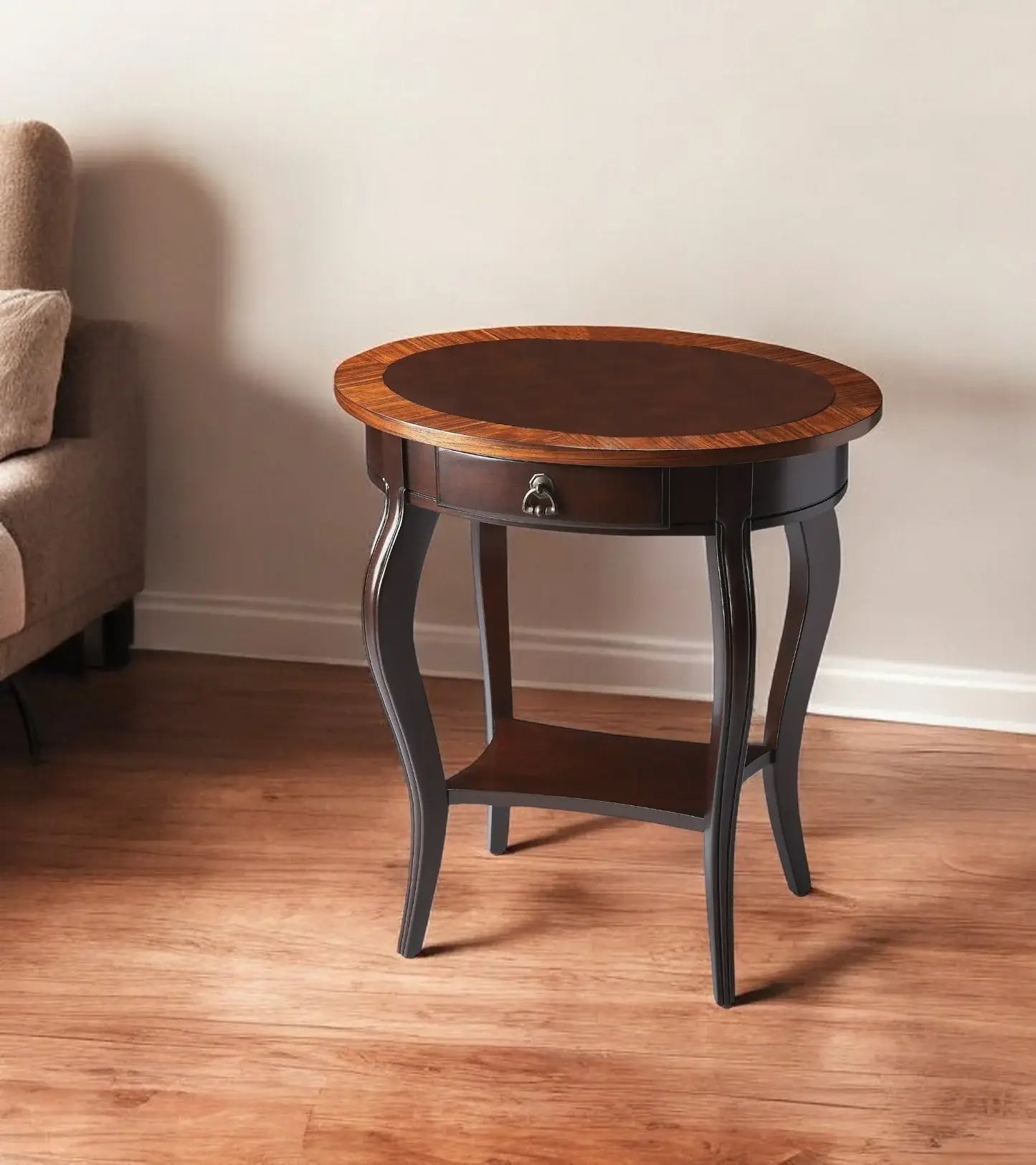 Cherry Nouveau Oval Accent Table - Homeroots - Flyclothing LLC