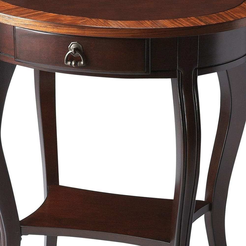 Cherry Nouveau Oval Accent Table - Homeroots - Flyclothing LLC