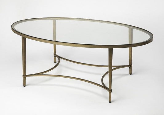 Golden Oval Coffee Table - Homeroots