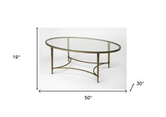 Golden Oval Coffee Table - Homeroots