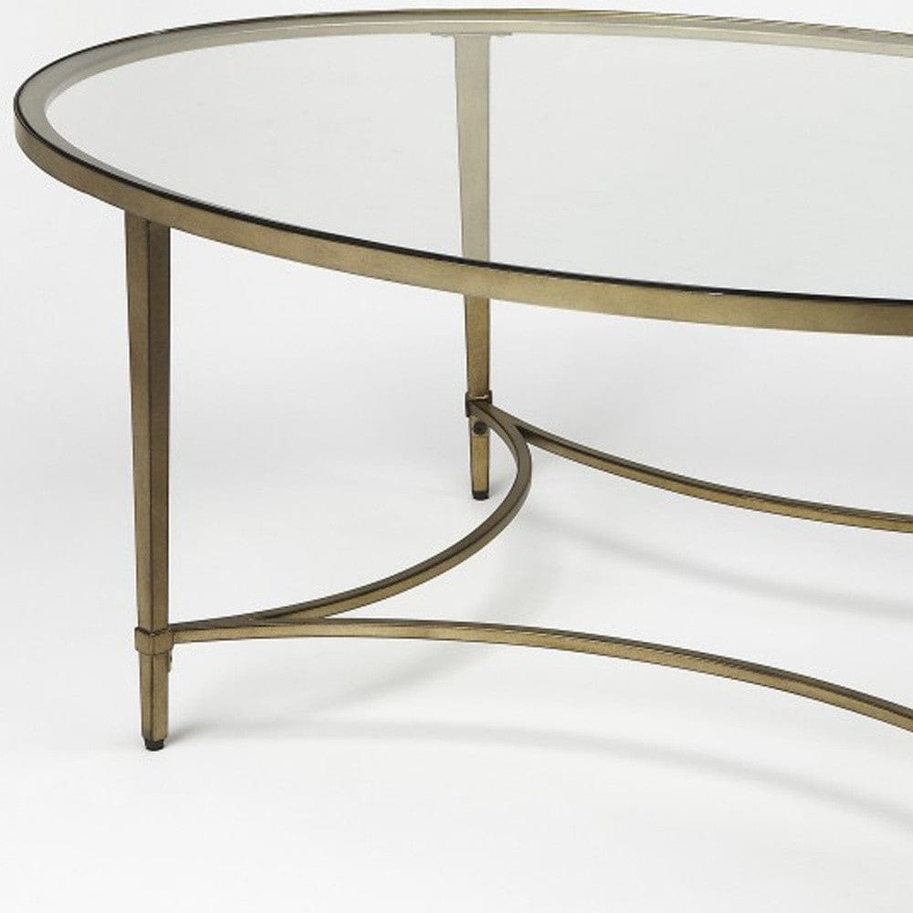 Golden Oval Coffee Table - Homeroots