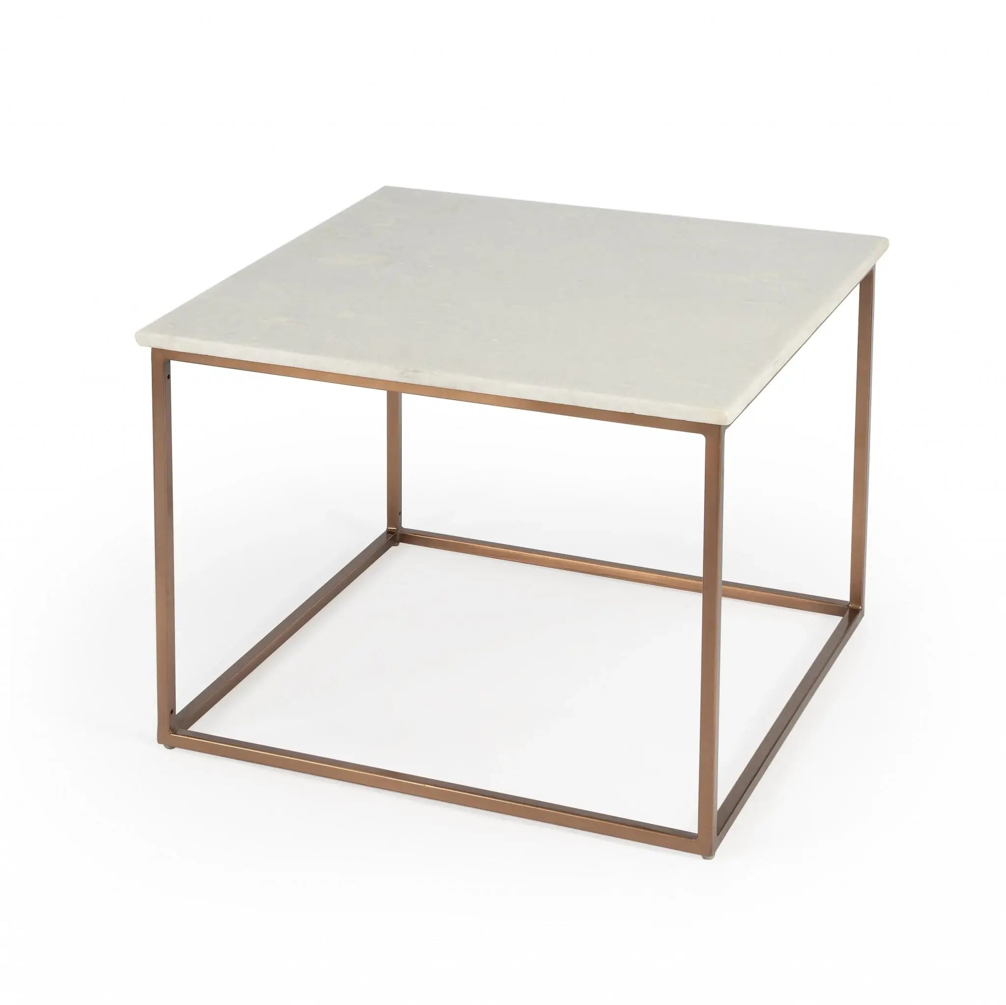 Marble And Metal Coffee Table - Homeroots - Flyclothing LLC