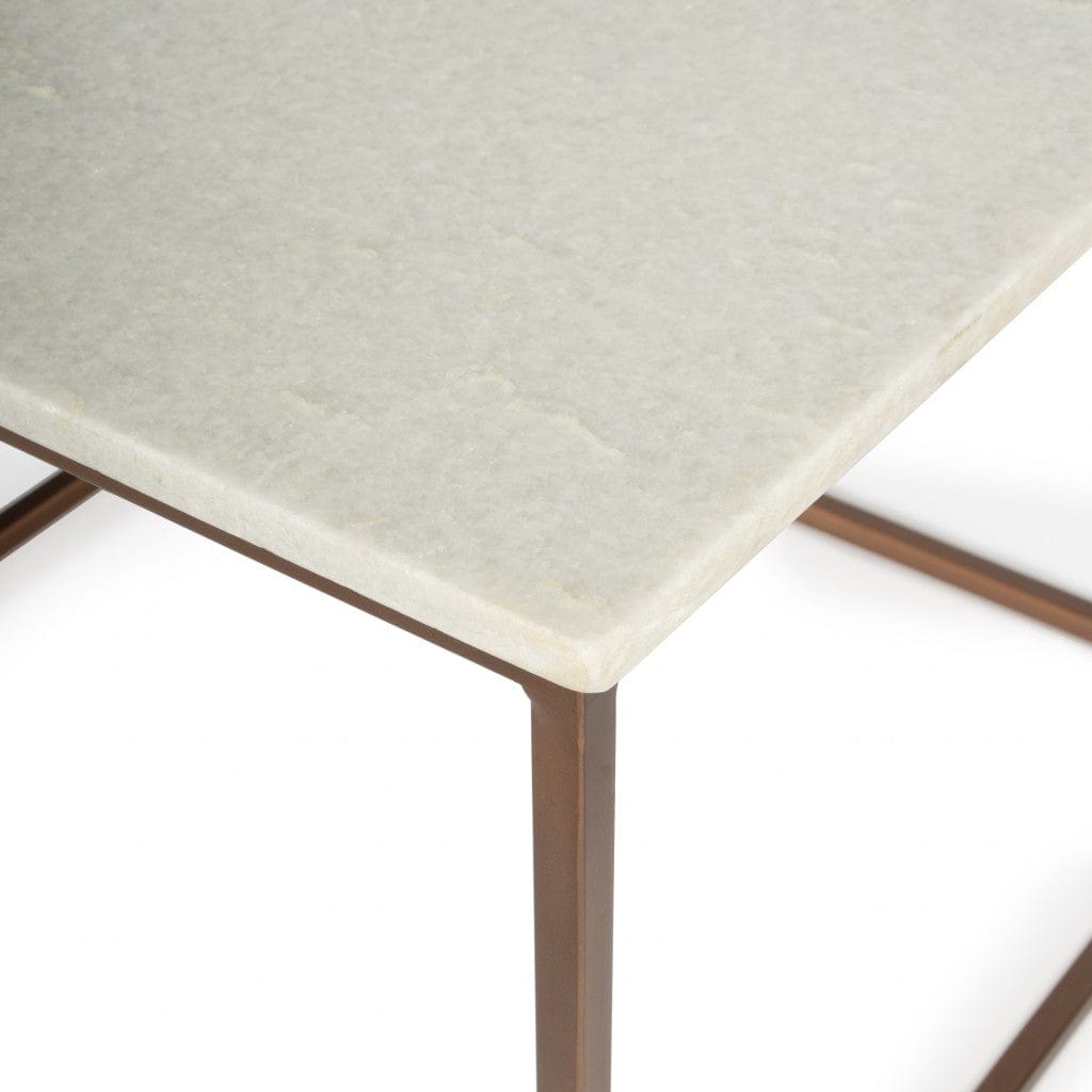 Marble And Metal Coffee Table - Homeroots
