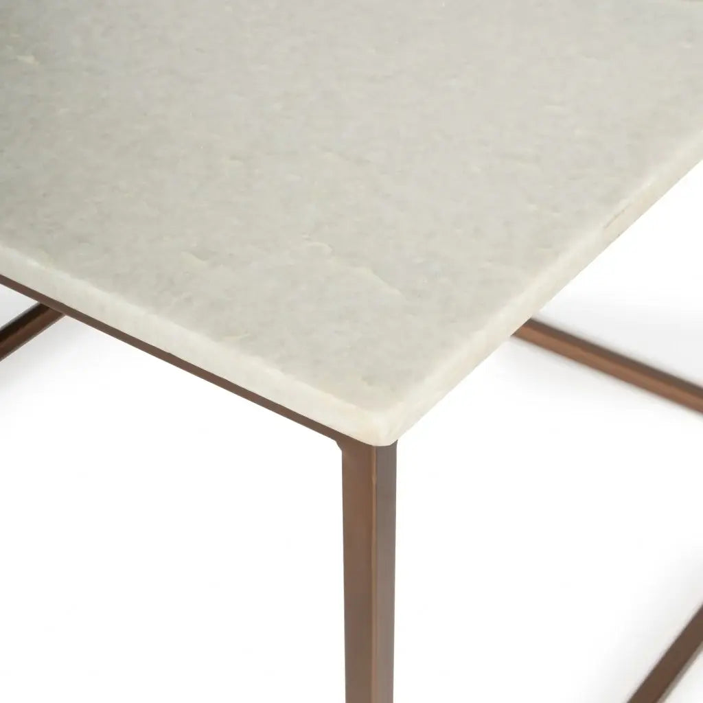 Marble And Metal Coffee Table - Homeroots - Flyclothing LLC