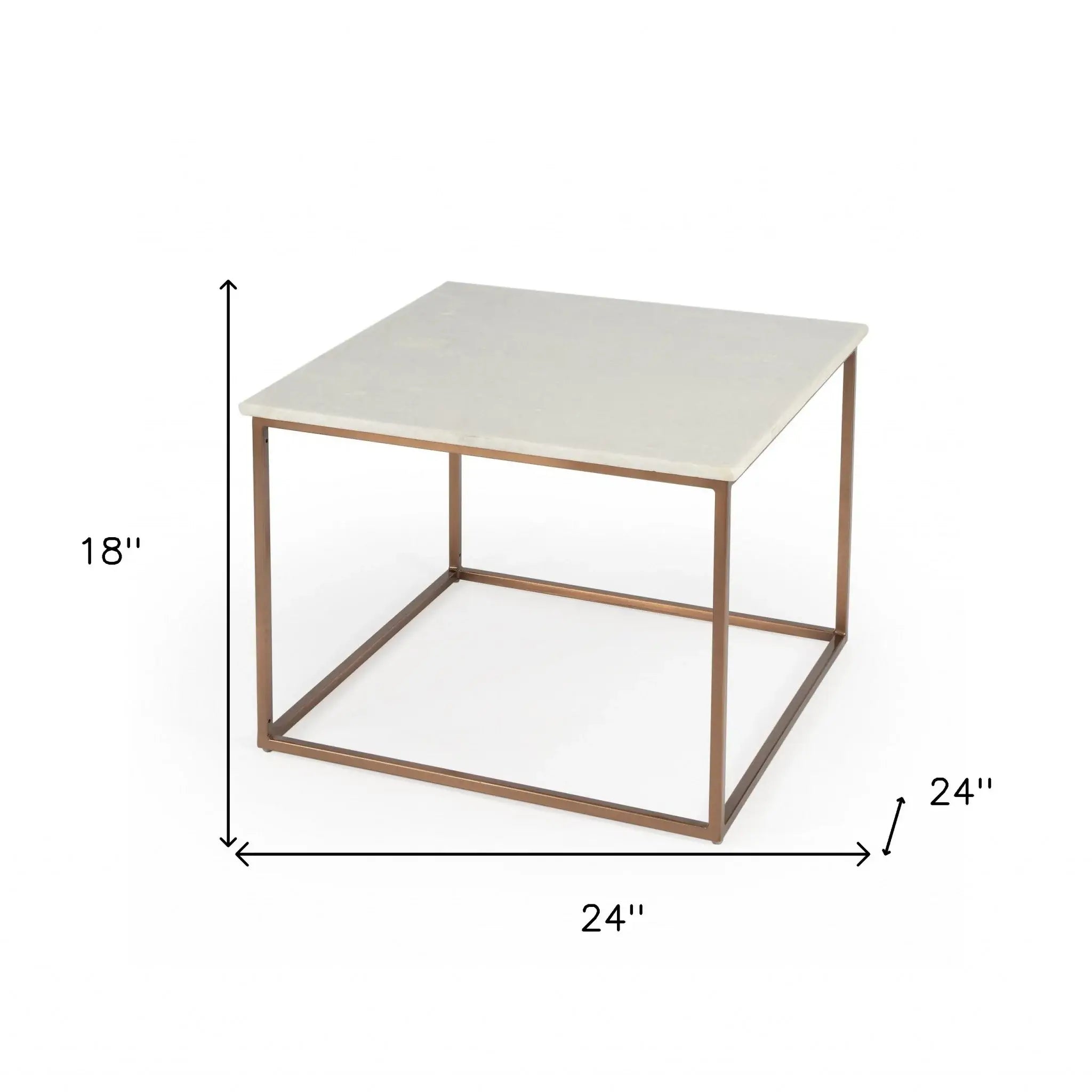 Marble And Metal Coffee Table - Homeroots - Flyclothing LLC