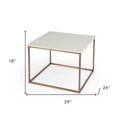 Marble And Metal Coffee Table - Homeroots