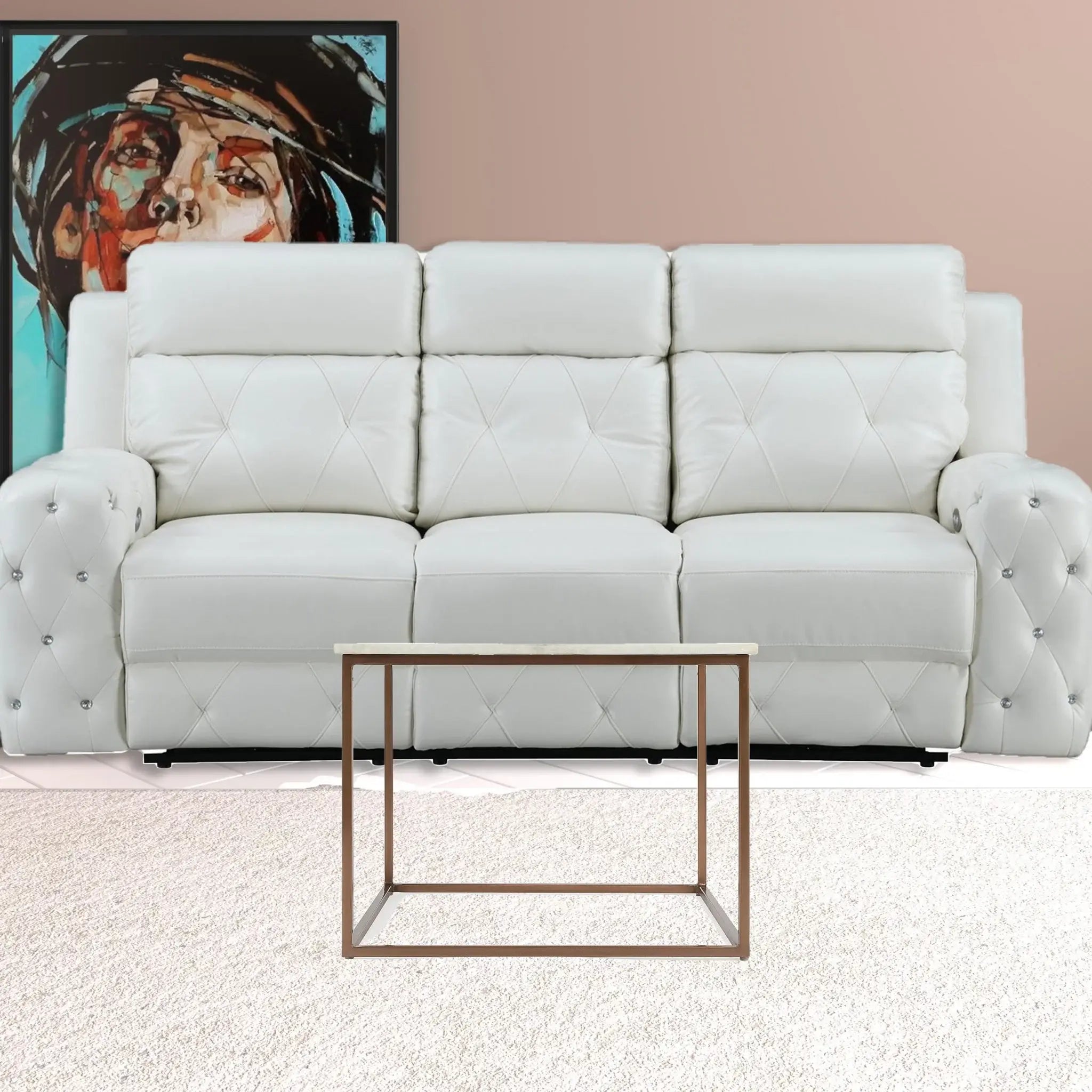 Marble And Metal Coffee Table - Homeroots - Flyclothing LLC