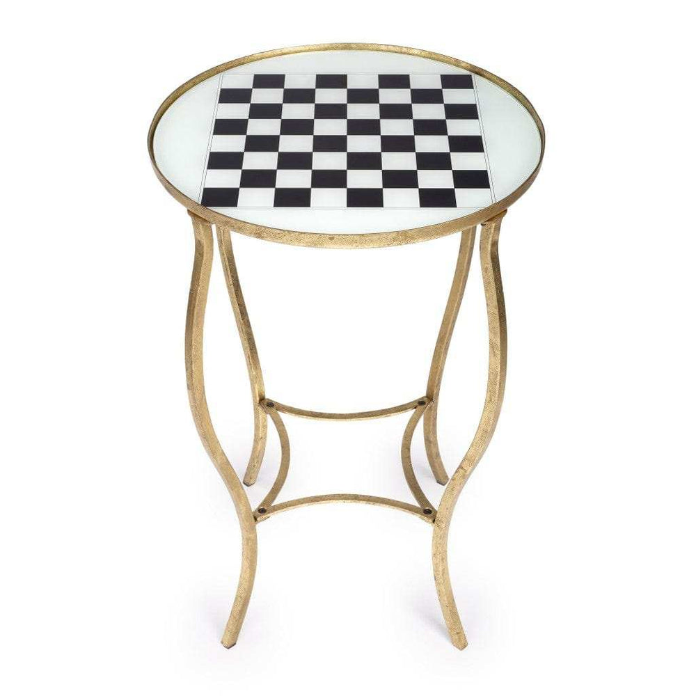 Antique Gold Black And White Game Table - Homeroots - Flyclothing LLC