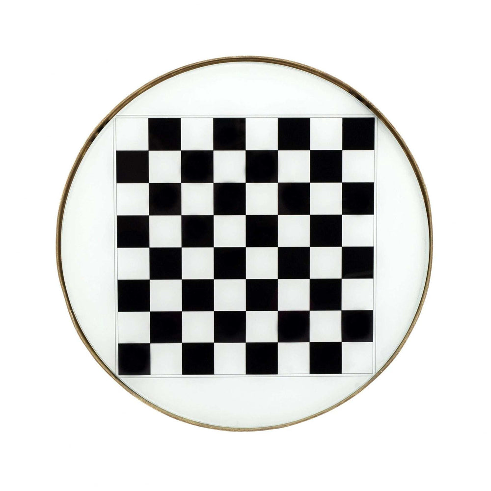 Antique Gold Black And White Game Table - Homeroots - Flyclothing LLC