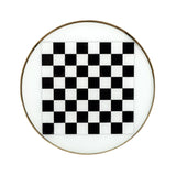 Antique Gold Black And White Game Table - Homeroots