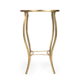 Antique Gold Black And White Game Table - Homeroots