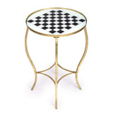 Antique Gold Black And White Game Table - Homeroots - Flyclothing LLC