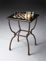 Fossil Stone Square Game Table - Homeroots