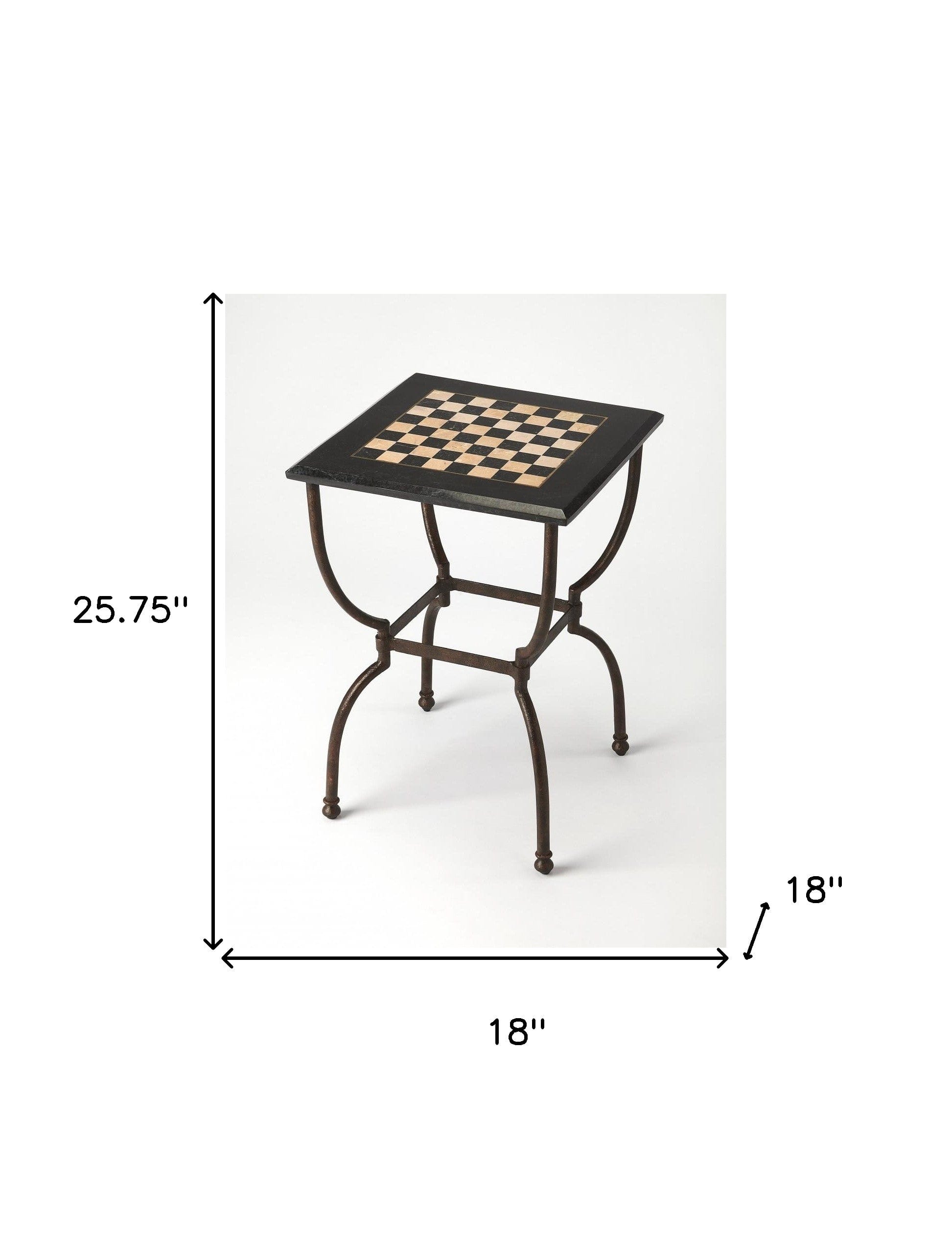 Fossil Stone Square Game Table - Homeroots