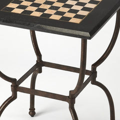 Fossil Stone Square Game Table - Homeroots