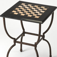 Fossil Stone Square Game Table - Homeroots