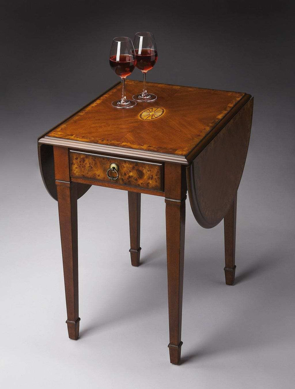 Olive Ash Burl Pembroke Table - Homeroots - Flyclothing LLC
