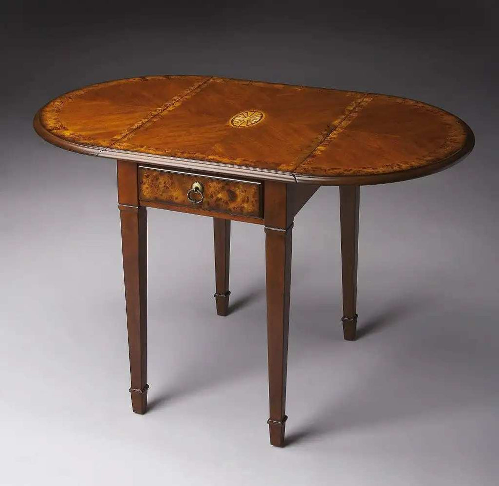 Olive Ash Burl Pembroke Table - Homeroots - Flyclothing LLC