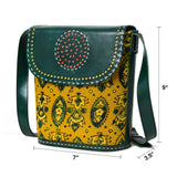 Vibrant Heritage Ajrakh Satchel - Classy Leather Bags - Flyclothing LLC