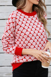 Angel Wings Contrast Round Neck Dropped Shoulder Sweater - Trendsi