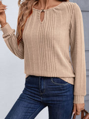 Round Neck Long Sleeve T-Shirt - Trendsi