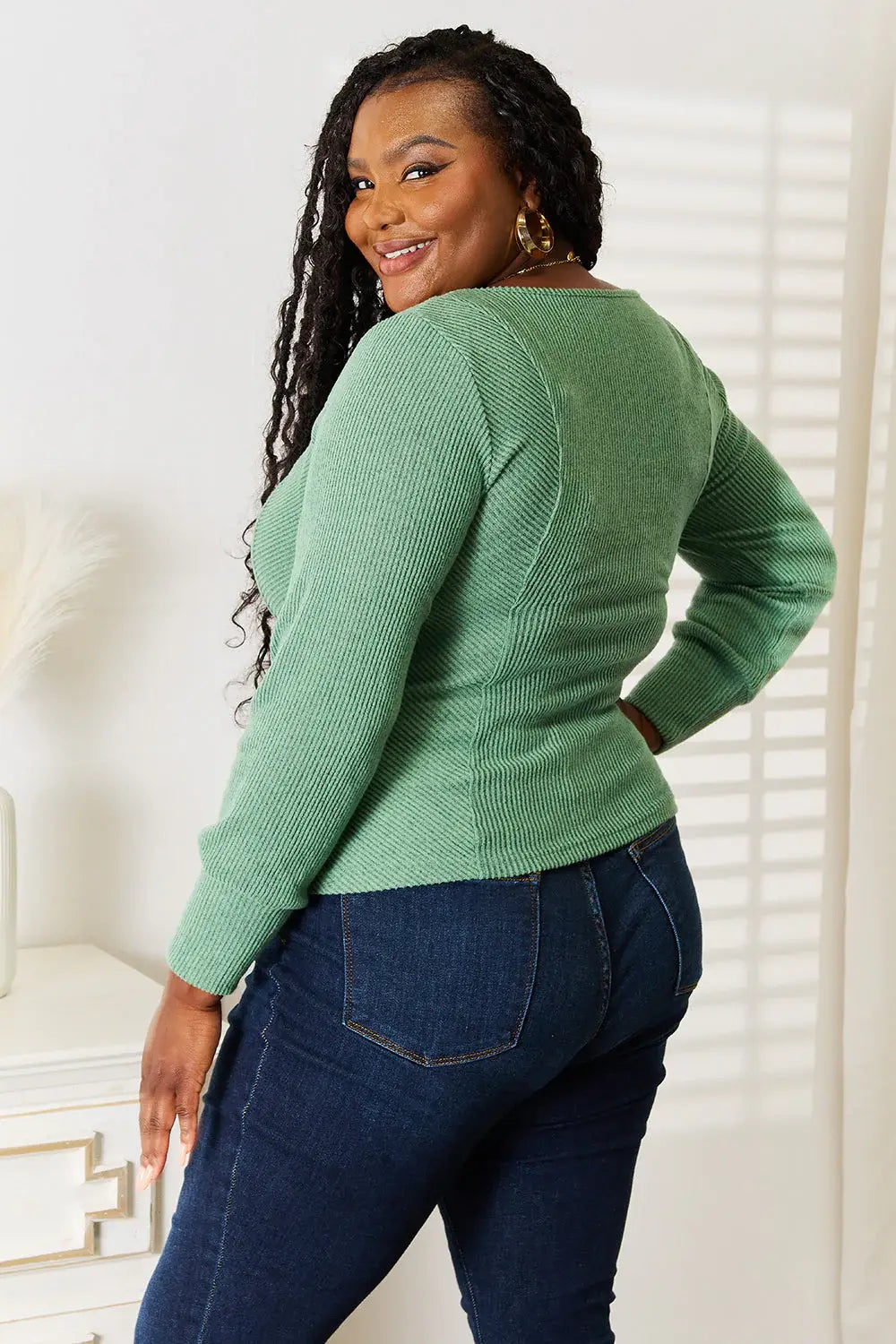 Basic Bae Scoop Neck Long Sleeve Top - ShopBasicbae - Flyclothing LLC