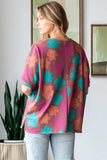 HOPELY Full Size Floral Round Neck Side Slit T-Shirt - Trendsi - Flyclothing LLC