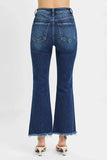 RISEN Full Size High Rise Crop Bootcut Fray Hem Jeans Plus Size - Trendsi