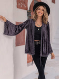 Tied Lace Detail Long Sleeve Cardigan - Trendsi - Flyclothing LLC