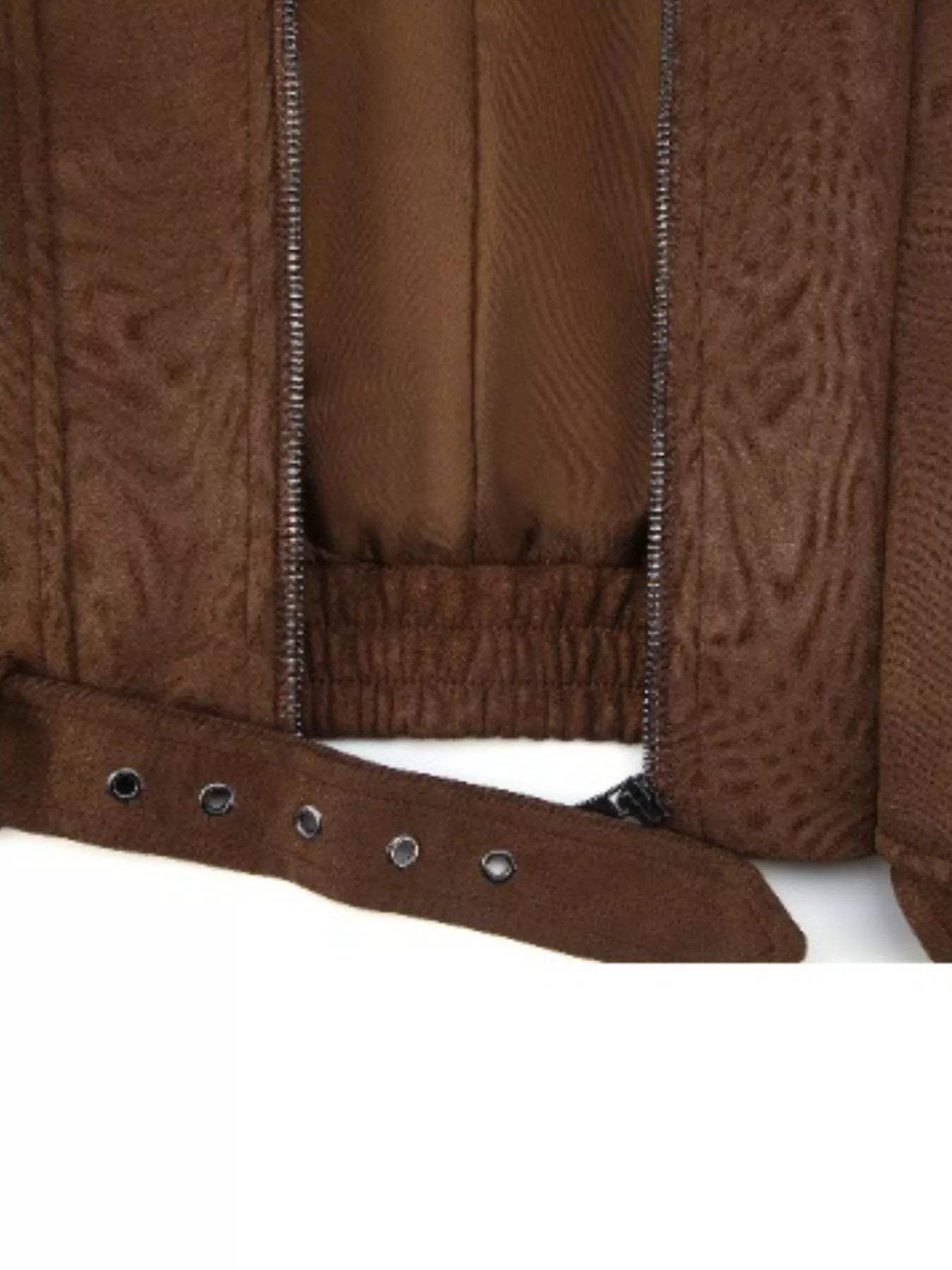 Asymmetrical Zipper Moto Jacket with Belt Detail - Trendsi - Flyclothing LLC