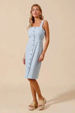 SO ME Button Down Pocket Front Pinafore Dress - Trendsi