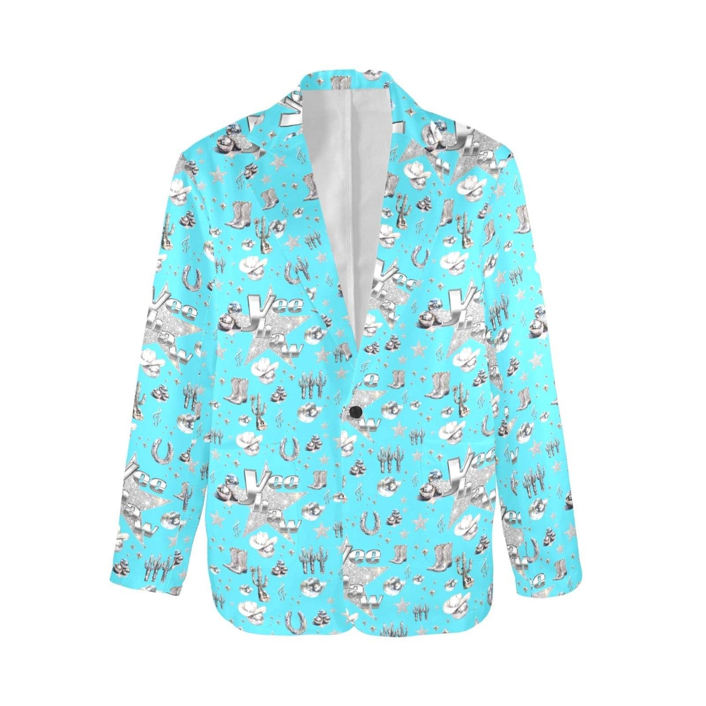 Baha Ranch Turquoise YEEHAW Rhinestone Cowgirl Blazer