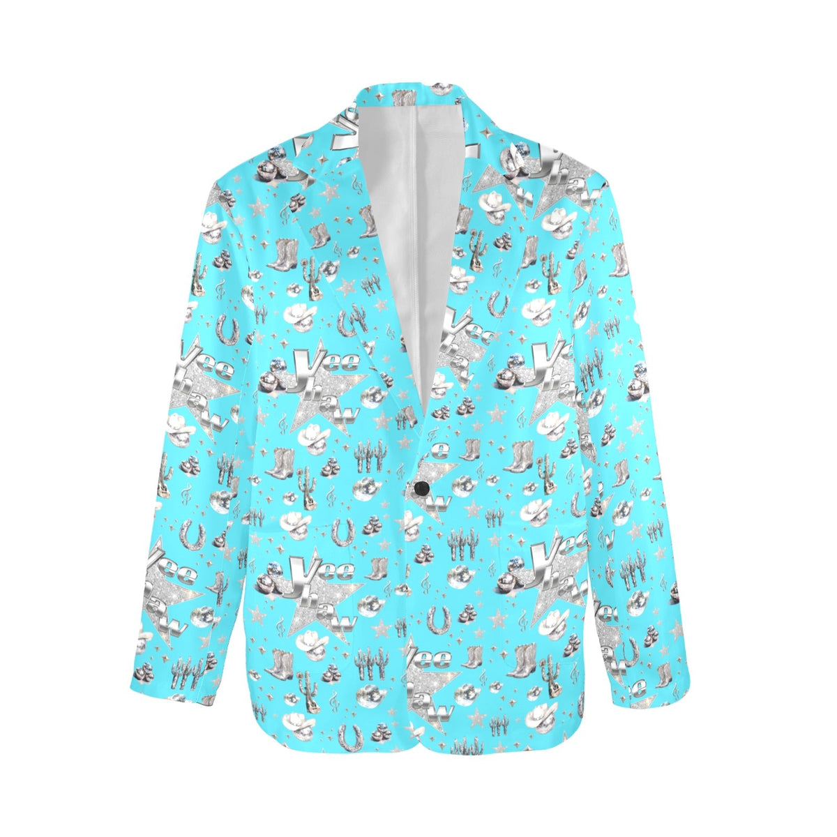 Baha Ranch Turquoise YEEHAW Rhinestone Cowgirl Blazer - Baha Ranch Western Wear - Flyclothing LLC