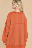 Exposed Seam Long Sleeve Sweatshirt - Trendsi - Flyclothing LLC