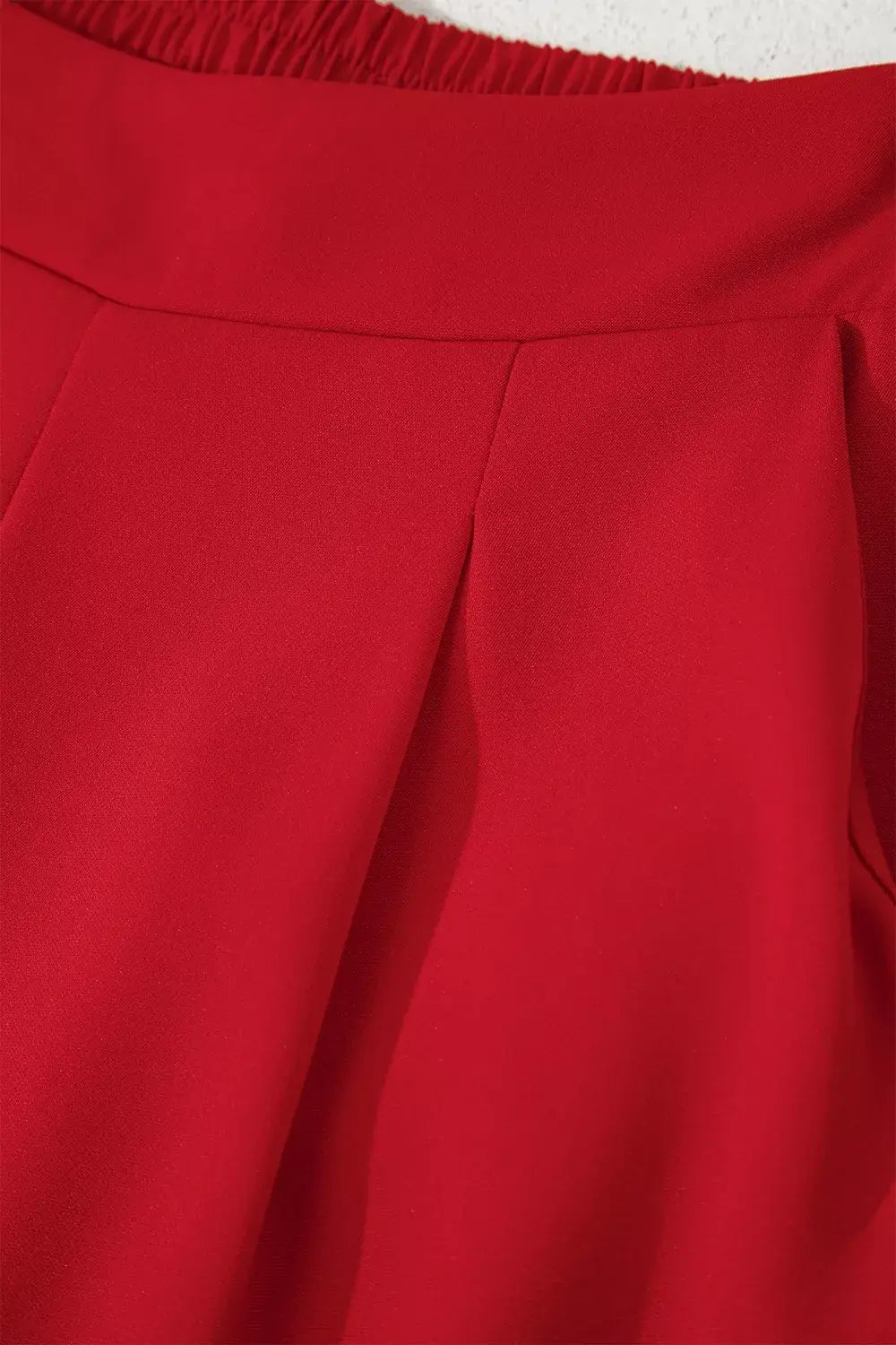 Pleated Detail Pull On High Elastic Waist Loose Straight Pants - Trendsi - Flyclothing LLC