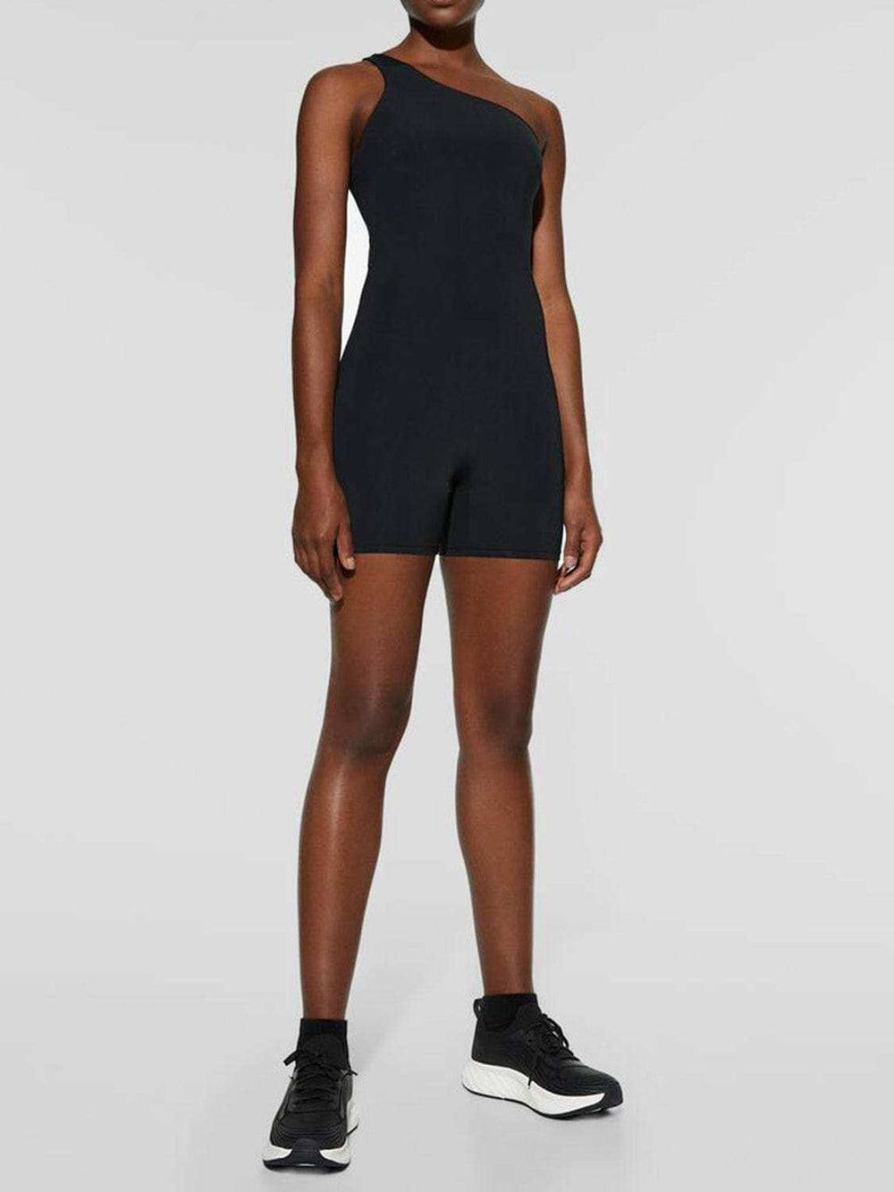 Single Shoulder Active Romper - Trendsi - Flyclothing LLC
