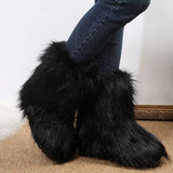 Faux Fur Winter Boots - Trendsi - Flyclothing LLC
